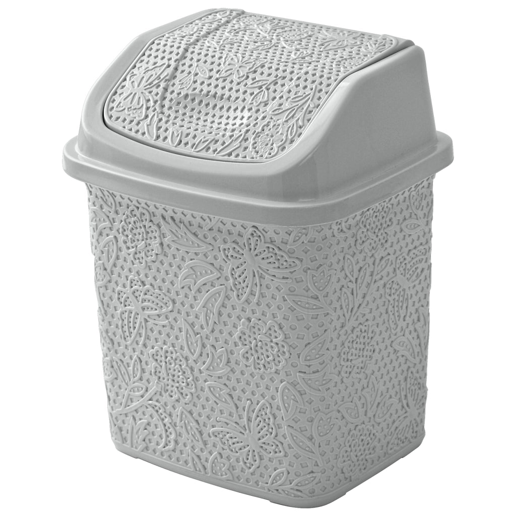 PATTUMIERA PLASTICA ?FLOWER? 5.5LT. GRIGIO
