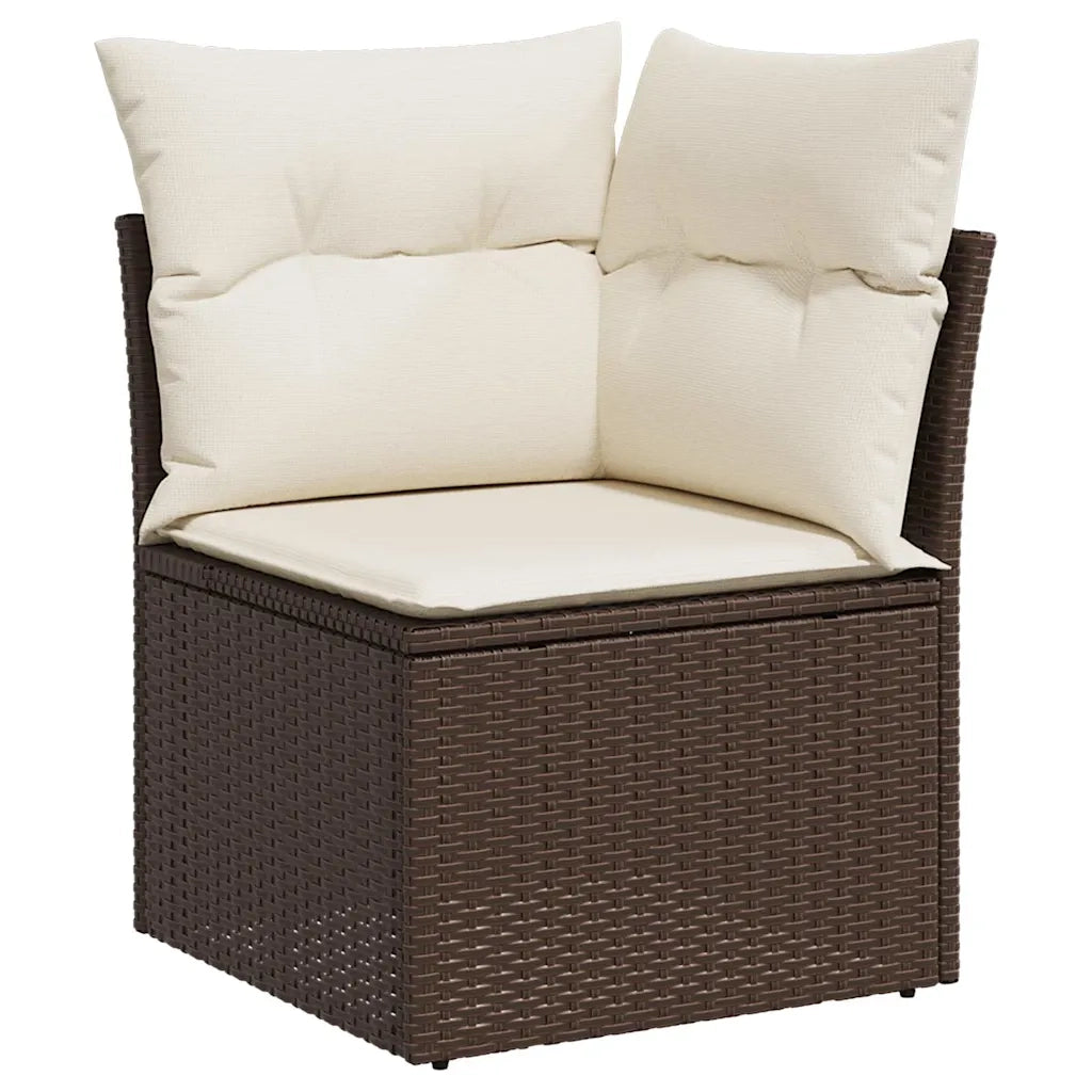 Set Divano da Giardino 6 pz con Cuscini Marrone in Polyrattan 3326324