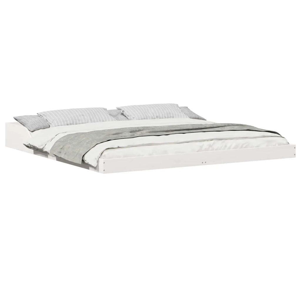 Struttura del letto Bianco 200 x 210 cm Pino massello 873362