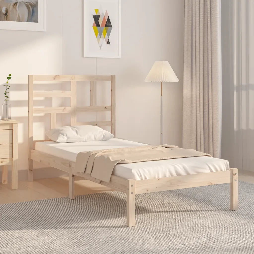 Letto singolo | Letto per adulti | Giroletto in Legno Massello 90x200 cm