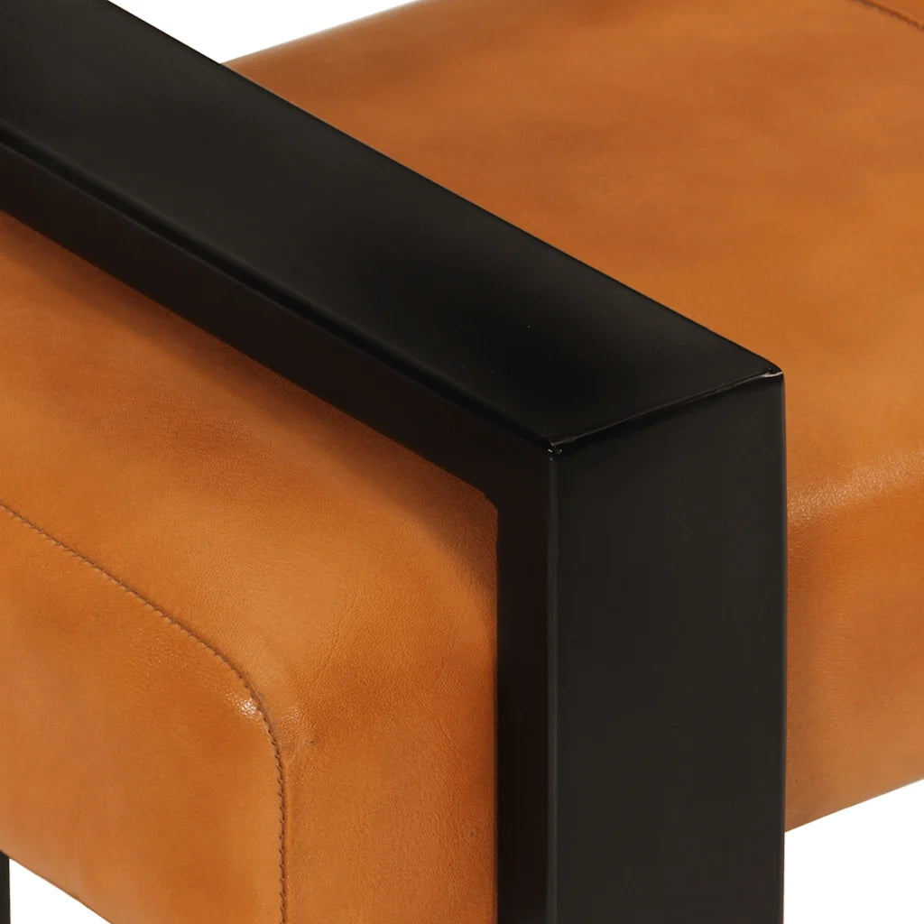 Panca Nera e Marrone 110 cm in Vera Pelle di Capra 342210