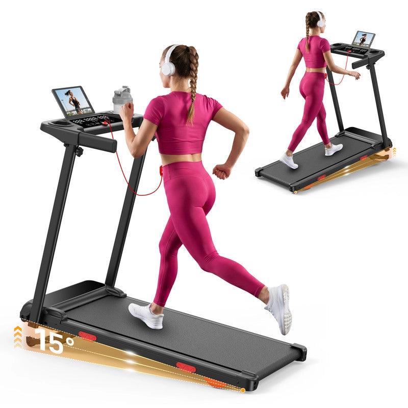 Tapis roulant pieghevole 3-in-1, inclinazione automatica fino al 15%, 3.0 HP, velocit¨¤ massima 12 km/h, controllo tramite Smart App