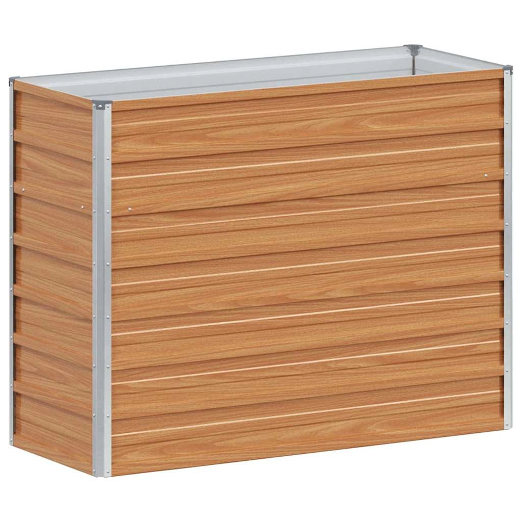 Fioriera rialzata in stile industriale per terrazza o giardino 100 x 40 x 77 cm acciaio zincato marrone chiaro 02_0059013