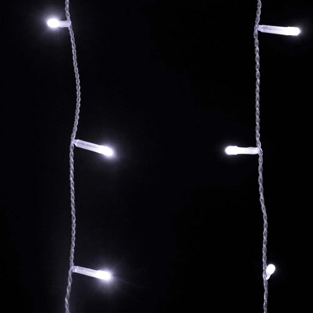 Tenda Luminosa Natalizia 96 LED Luce Bianco Freddo 3 METRI Esterno Luci Cavo 5mt