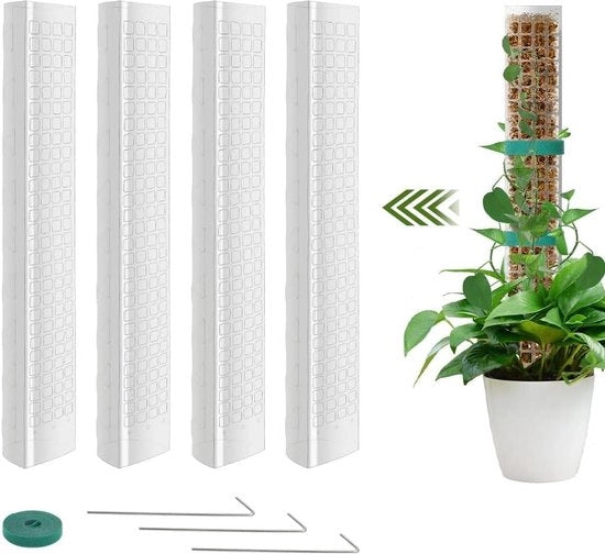 4 set di stecchi in plastica - 60 cm - piante di rampicanti - chiusura a gancio e laccio