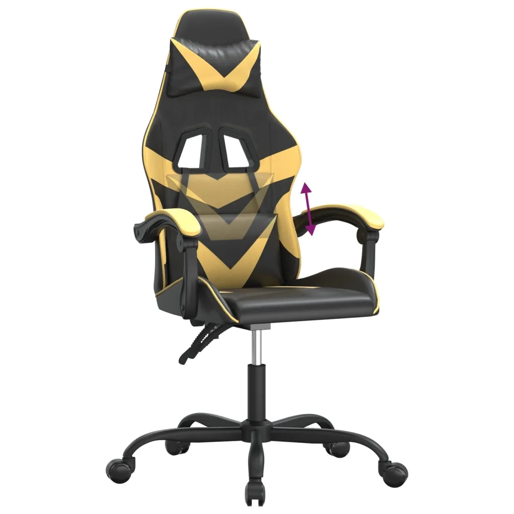 Sedia da Gaming | Sedia da e-sports Nera e Oro in Similpelle
