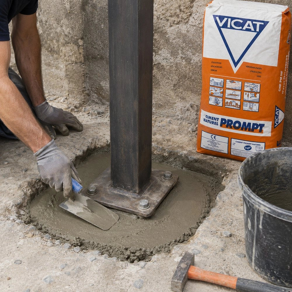 Cemento rapido francese naturale prompt riparazioni sigillature ancoraggi 25 kg