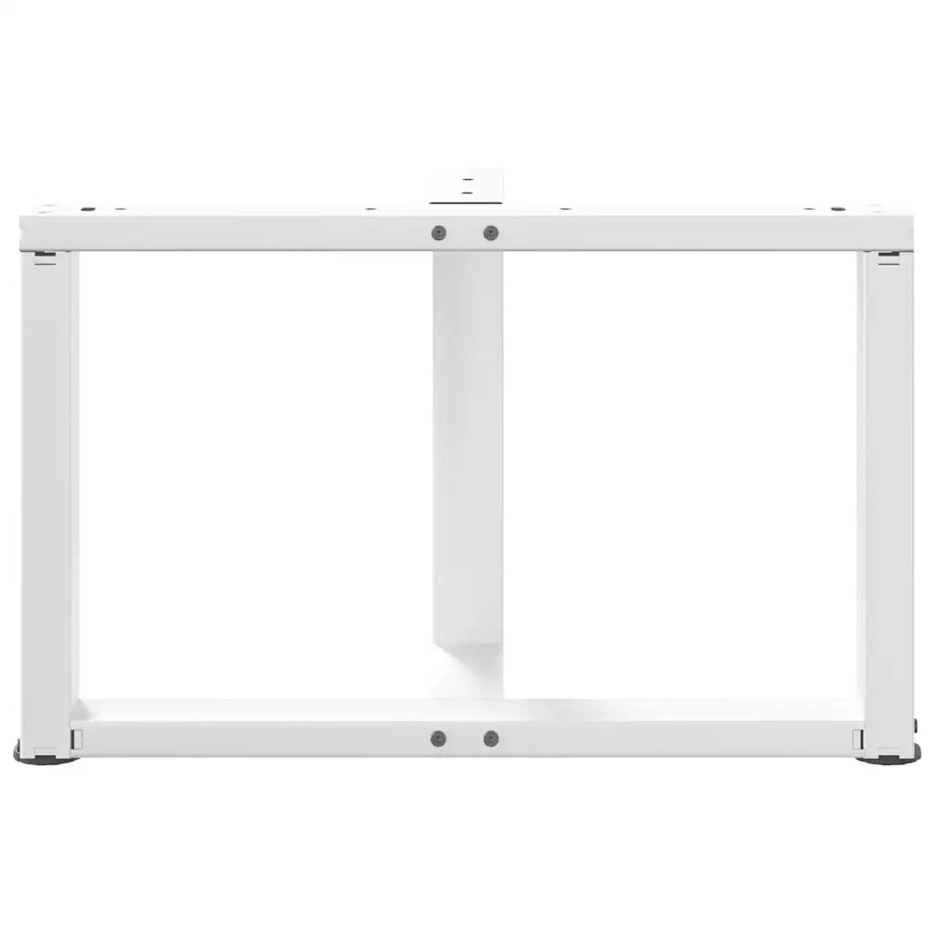 Gambe per Tavolino da Caffè a Forma di T 2 pz Bianche 70x25x(42-43) cm Acciaio 4013037