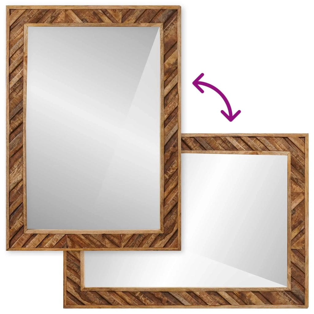 Specchio Montaggio a parete Marrone 70 x 50 x 3 cm Vetro 4018947