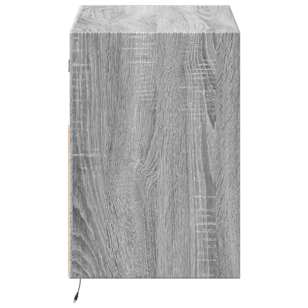 Mobile TV a Parete | Armadietto TV | Mobile Porta TV con Luci LED Grigio Sonoma 80x31x45 cm