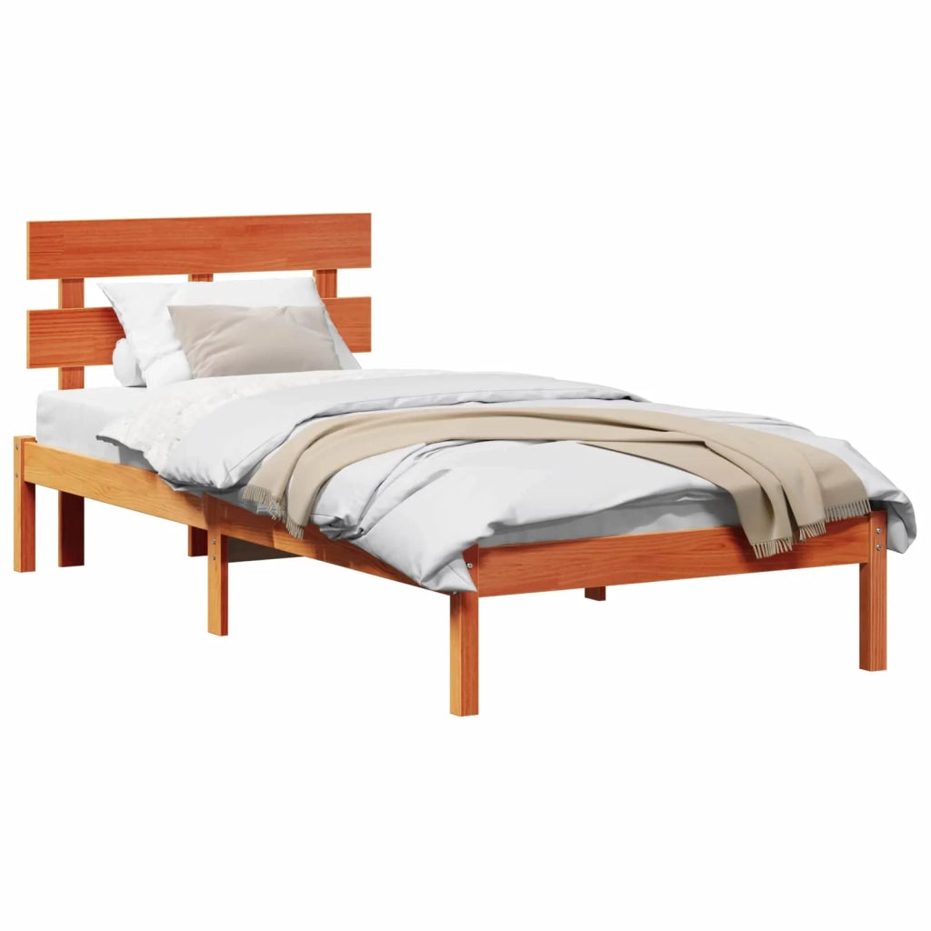 Struttura del letto Marrone 90 x 200 cm Legno massello di pino 872139