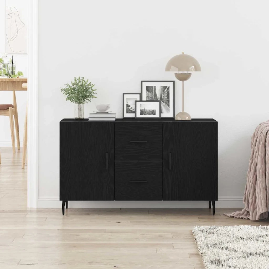 Credenza Rovere Nero 100 x 36 x 60 cm Legno multistrato 862959