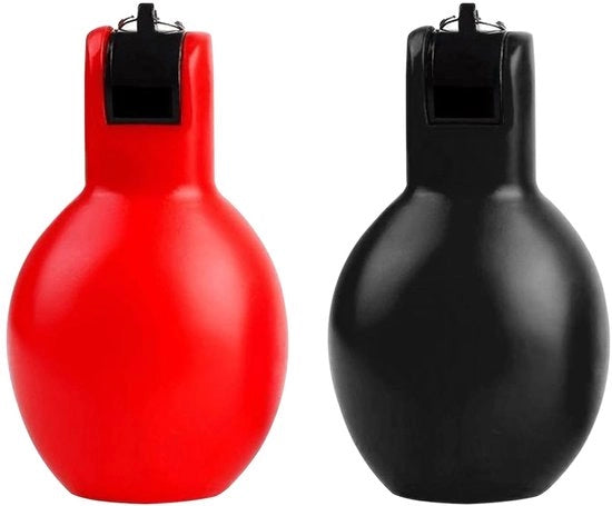 Due pezzi di Flauto senza bolle, Flauto di ricordo di allenamento, Flauto di allenamento sportivo, Flauto di arbitro di gioco (Rosso, Nero).