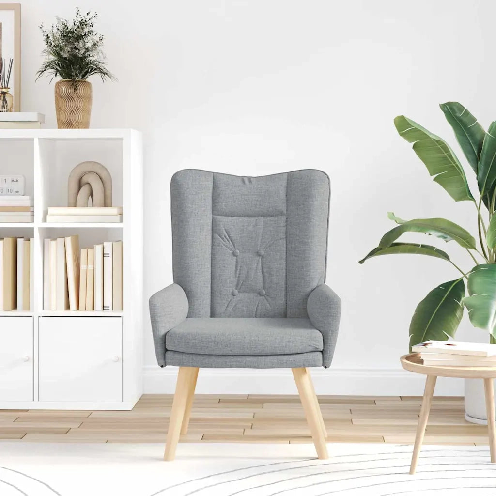 Poltrona-Divano Sedia-Poltroncina Grigio chiaro 63 x 67 x 94 cm Tessuto e compensato