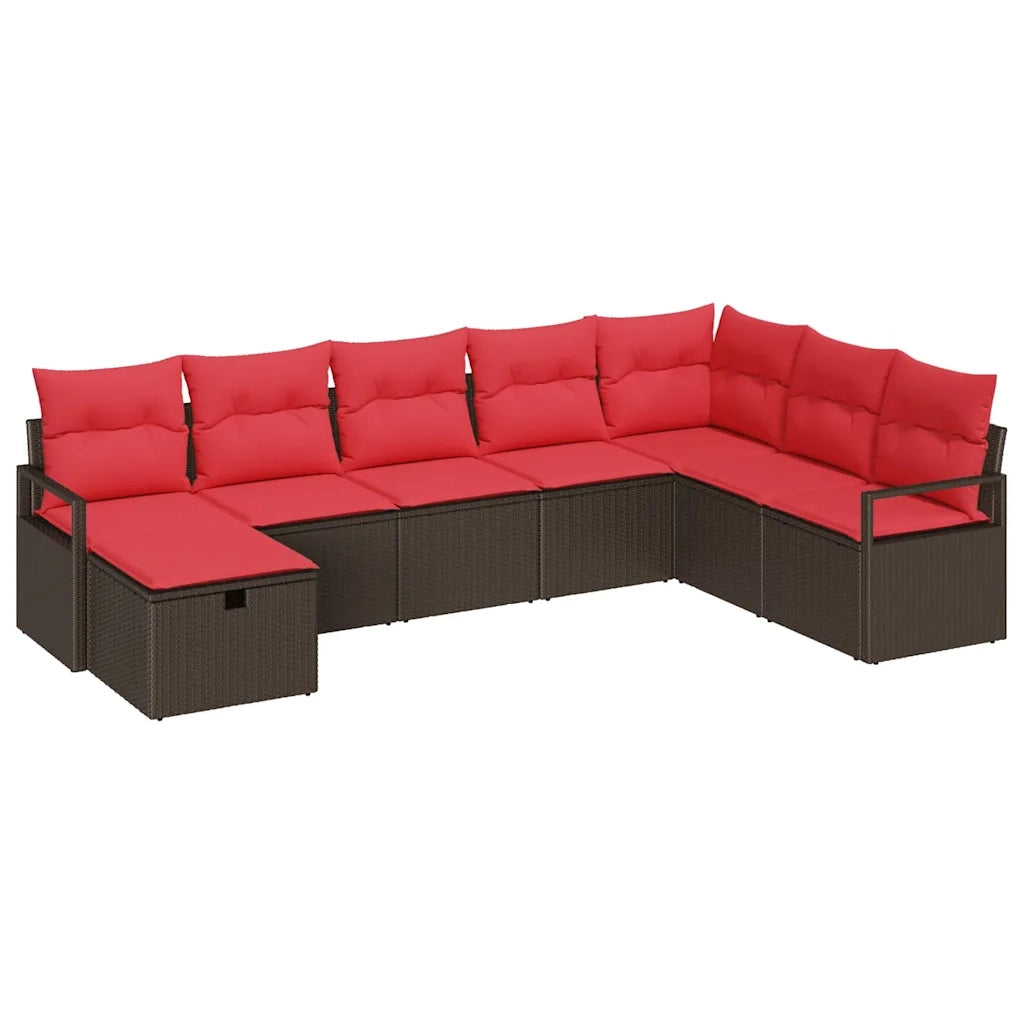 Set di divani con cuscino con archiviazione Marrone polyrattan 3359233