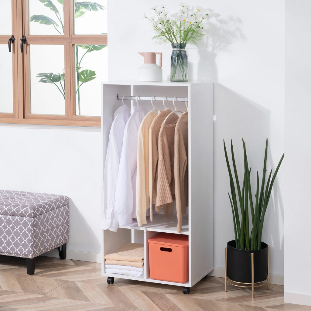 Armadio a rulli con appendiabiti e ripiani ¨C Minimal ¨C 60x40x128 Bianco