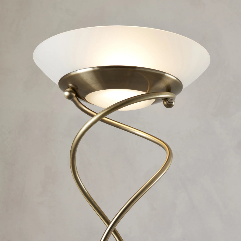 Lampada da terra Monaco Endon ottone antico lettura