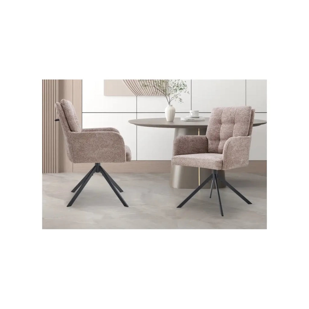Sedia girevole PLUMO – Tessuto sabbia – L50 x H85 x P62 cm