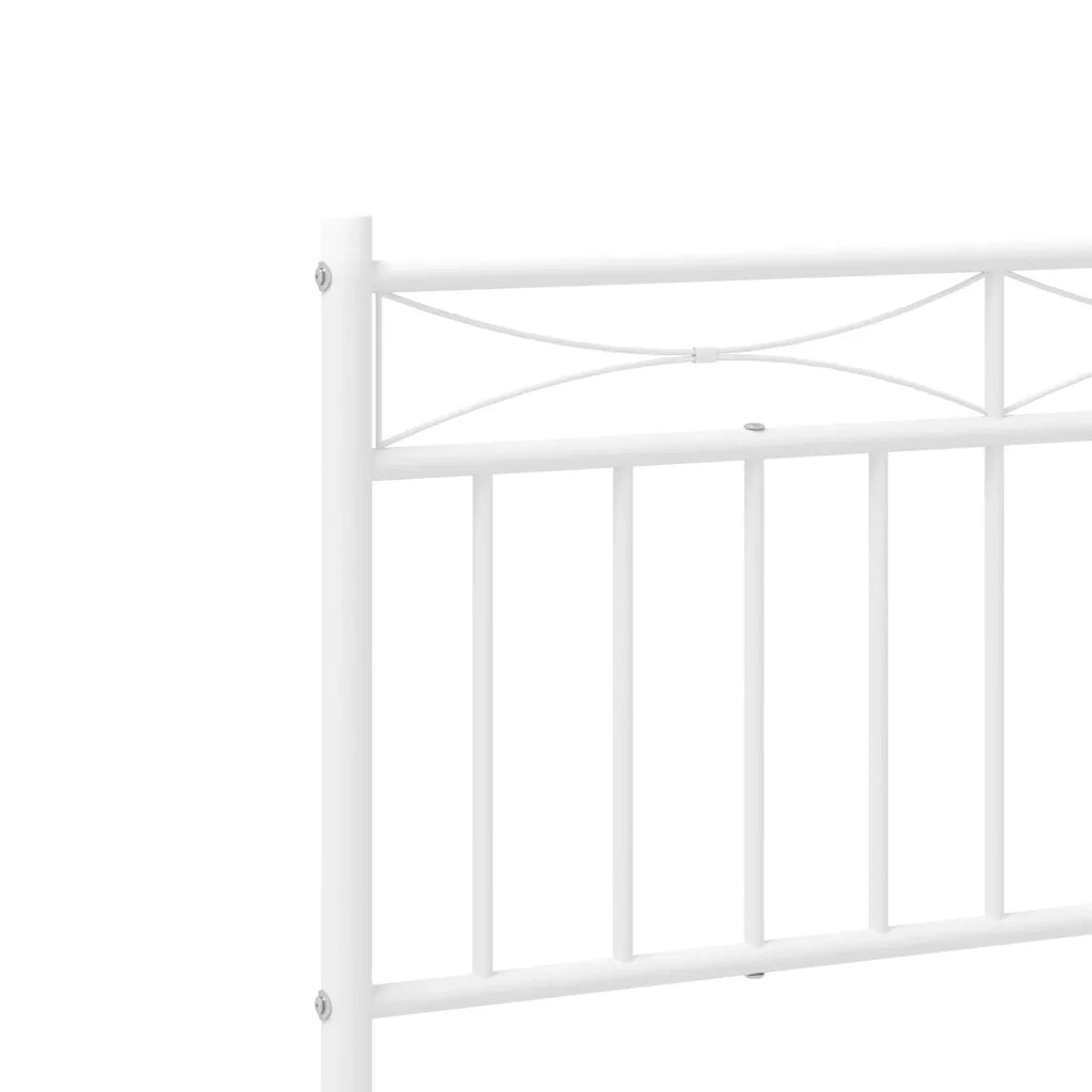 Giroletto con Testiera Metallo Bianco 100x200 cm 373735