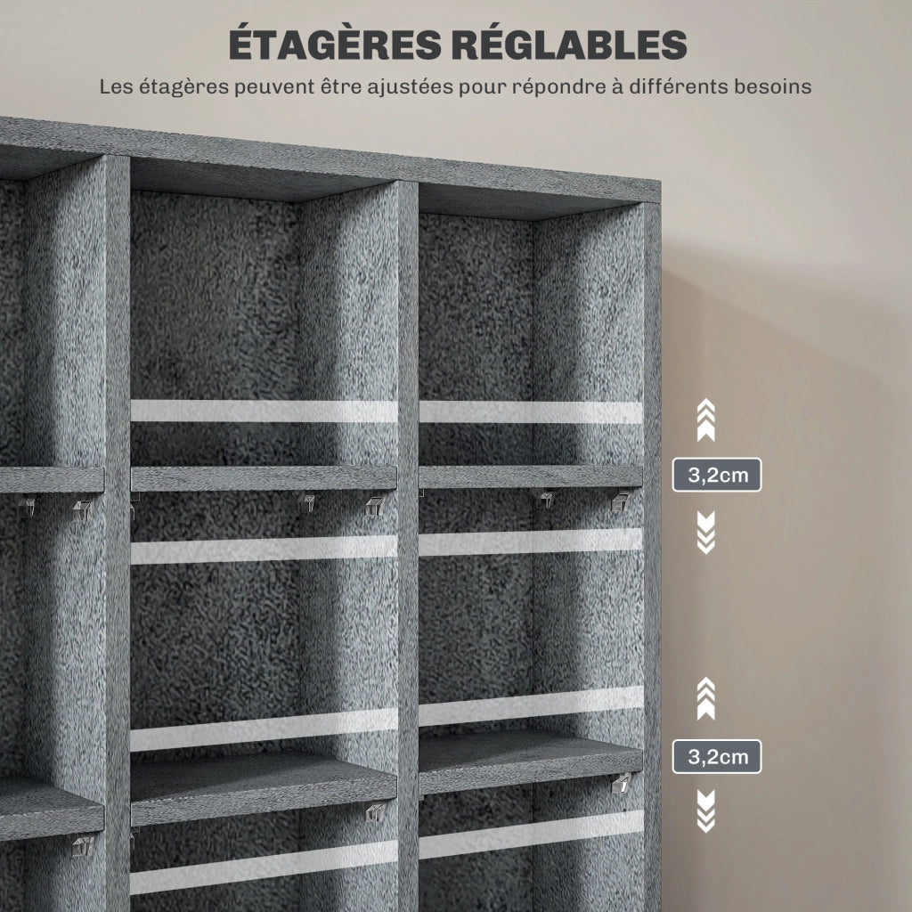 Libreria per CD e DVD in legno ¨C zephmum ¨C 89x130.5 cm grigio