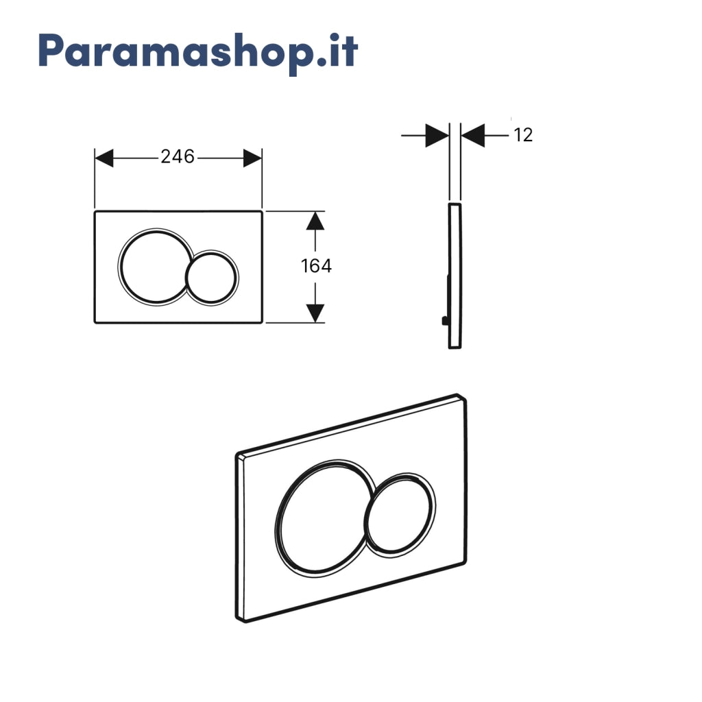 Geberit placca di comando bianco lucido - cromato doppio tasto Sigma20