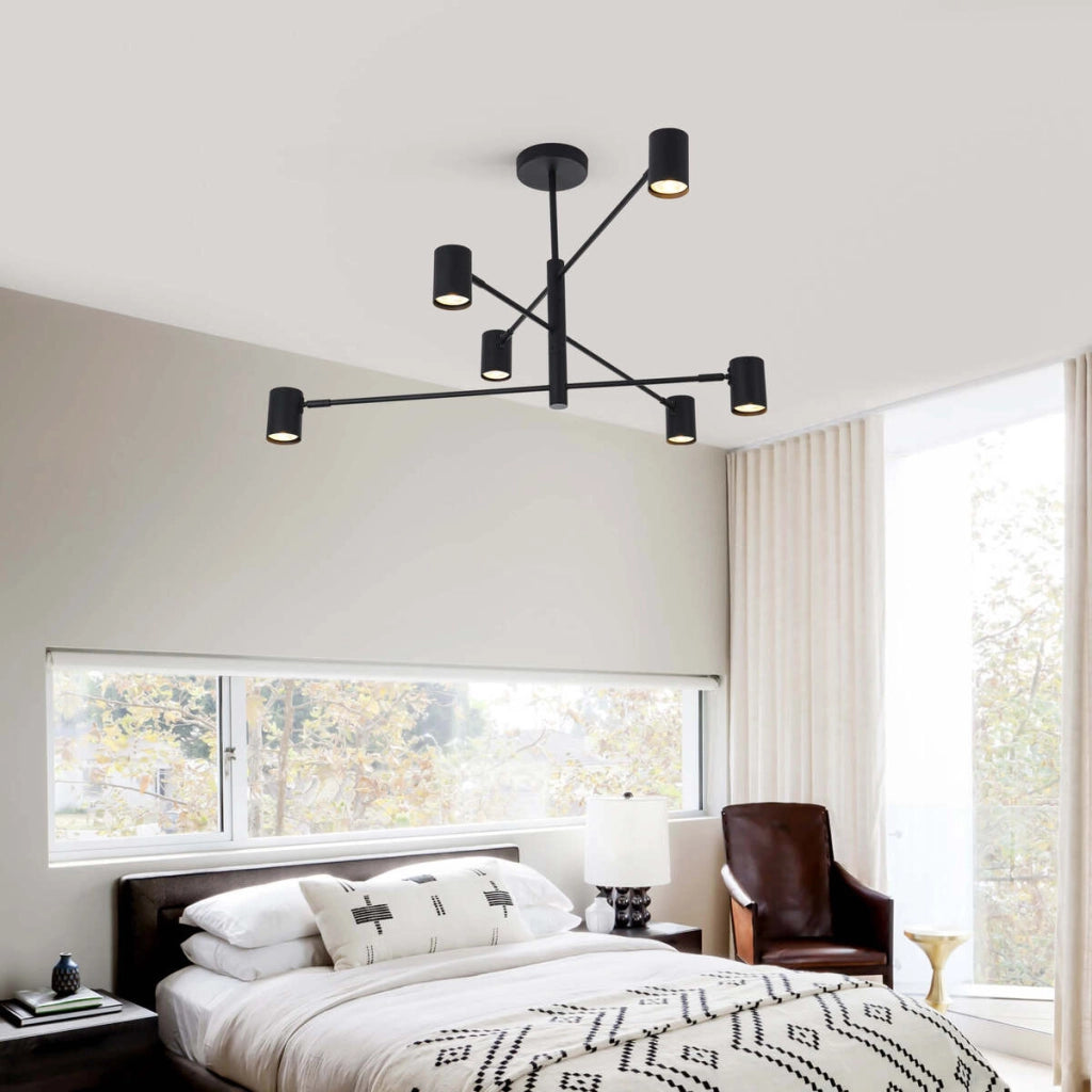 Lampada a sospensione Snow Light Prestige nera 6xGU10 Ø80
