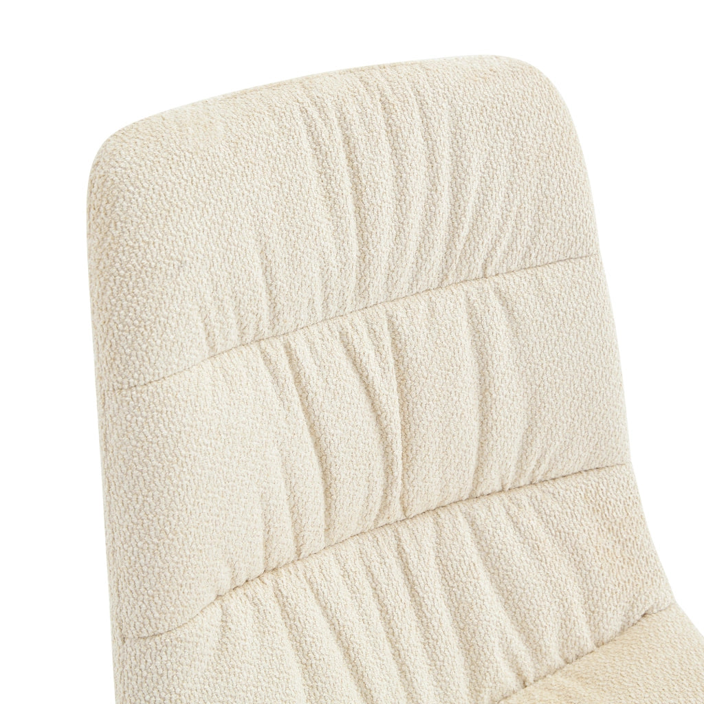 Sedie da Pranzo in Tessuto Bianco con Gambe in Legno Massello ¨C MINIMAL ¨C Set 2 Pezzi