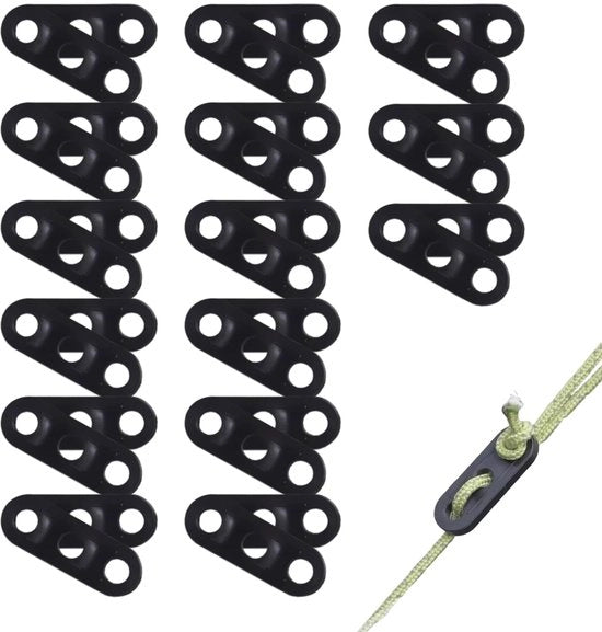 Tentkoordspanner Multifunzionale 30 pezzi - 3-Braccio Regolabile - Leggero - Duraturo - Accessori per Tenda - Installazione affidabile