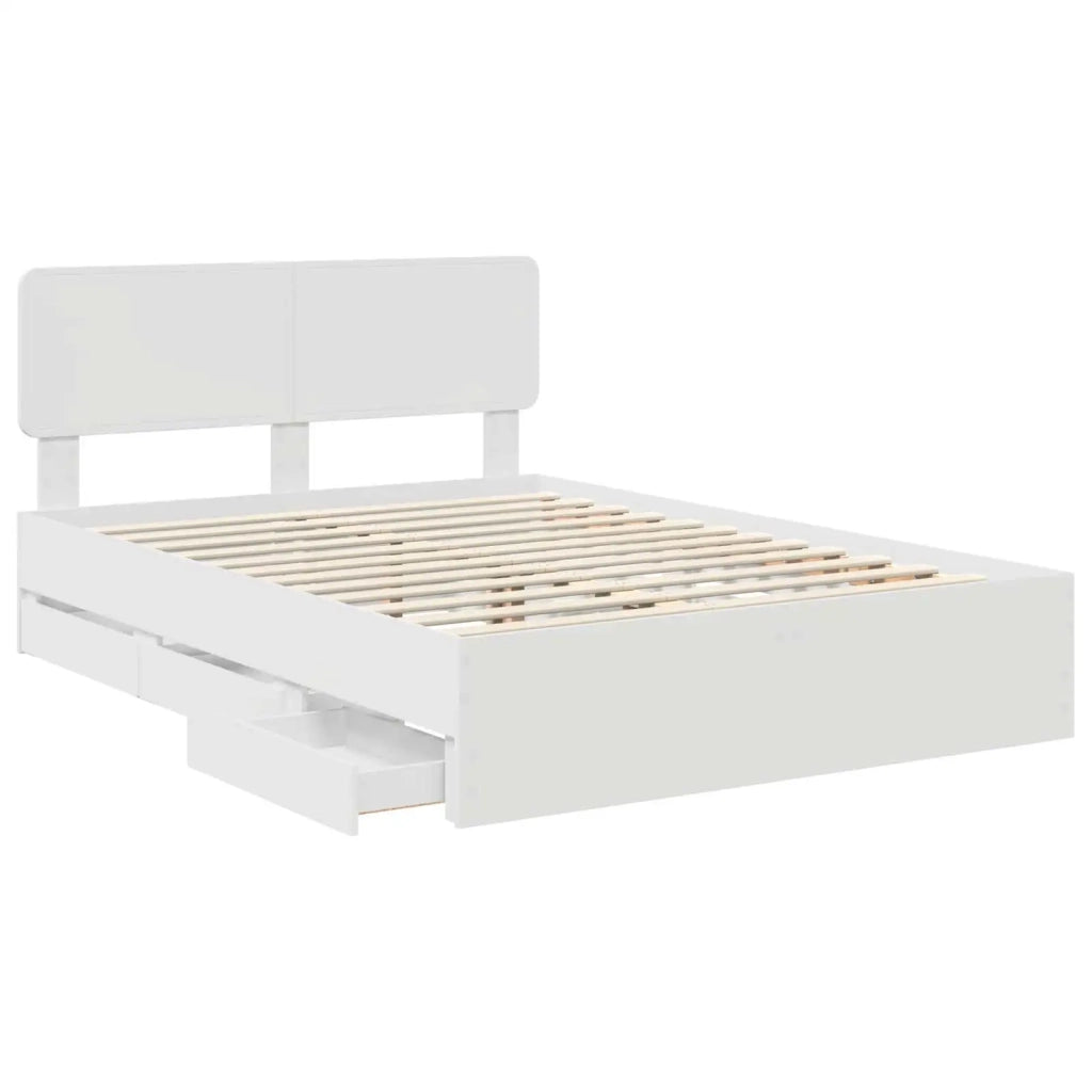 Letto matrimoniale | Letto per adulti | Struttura del letto Bianco 160 x 200 cm Legno ingegnerizzato