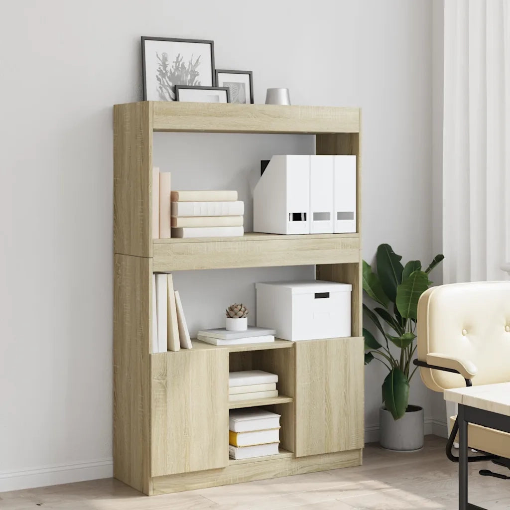Credenza-Buffet-Armadio da cucina Rovere Sonoma 92x33x140 cm in Legno Multistrato