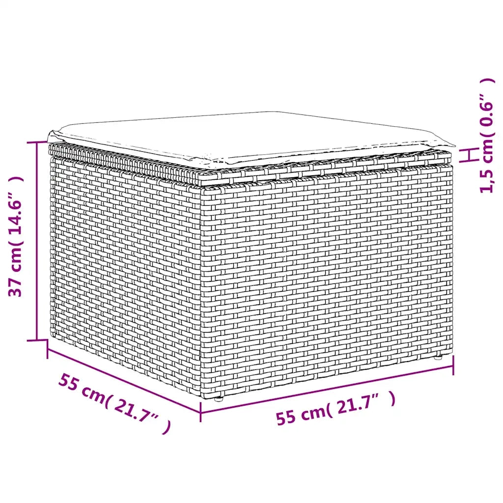 Set Divani da Giardino 6 pz con Cuscini Marrone in Polyrattan 3221303
