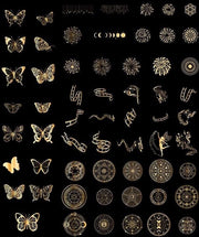 180 Vellini Laser Hars Stickers - Farfalle Holografiche Fiori - Decorazioni Transparenti Stickers - Filler in Resina - Manuale per Artigianato DIY Scrapbook