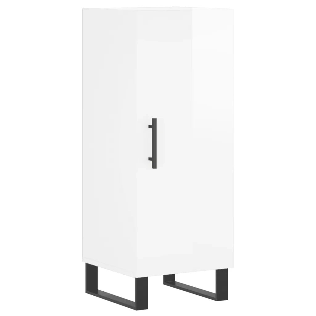 Credenza Bianco Lucido 34,5x34x90 cm in Legno Multistrato 828566