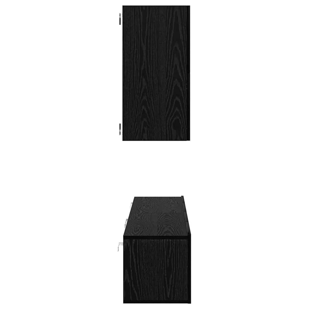 Mobile TV moderno da parete 100 x 30 x 30 cm contenitore elegante e funzionale in legno ingegnerizzato rovere nero 02_0056029