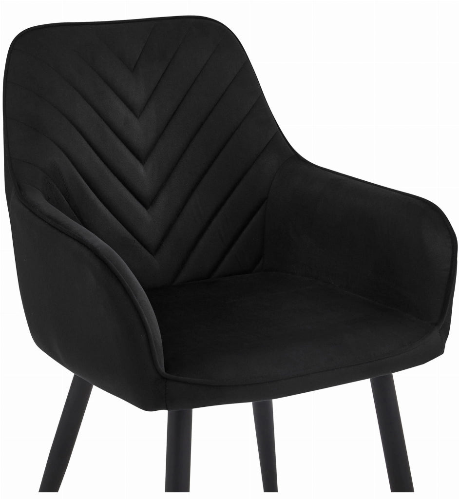 Sedie da pranzo Valora WAAV - Velluto nero con gambe nere x2
