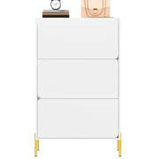 Mobile scarpiera con 3 Ante e ripiani interni; per Ingresso in MDF; 73 × 24 × 120 cm; Bianco