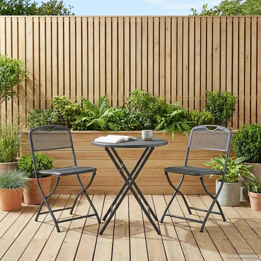 Sedie da giardino 2 pz | Sedie da Esterno Antracite 52,5 x 46 x 82 cm Ferro