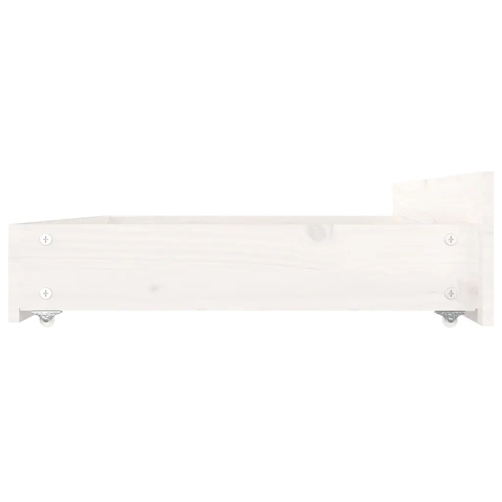 Cassettoni da Letto 4 pz in Legno Massello di Pino Bianco