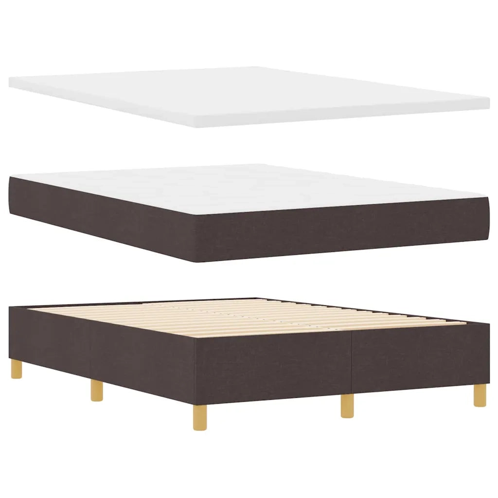 Letto a molle con materasso Marrone Scuro 190 x 140 cm Tessuto 3340749