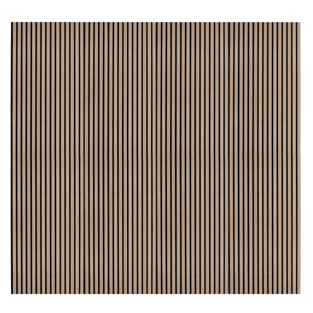 Coppia di Pannelli Fonoassorbenti con Doghe Noce Chiaro 3D in Legno 2400 x 600mm