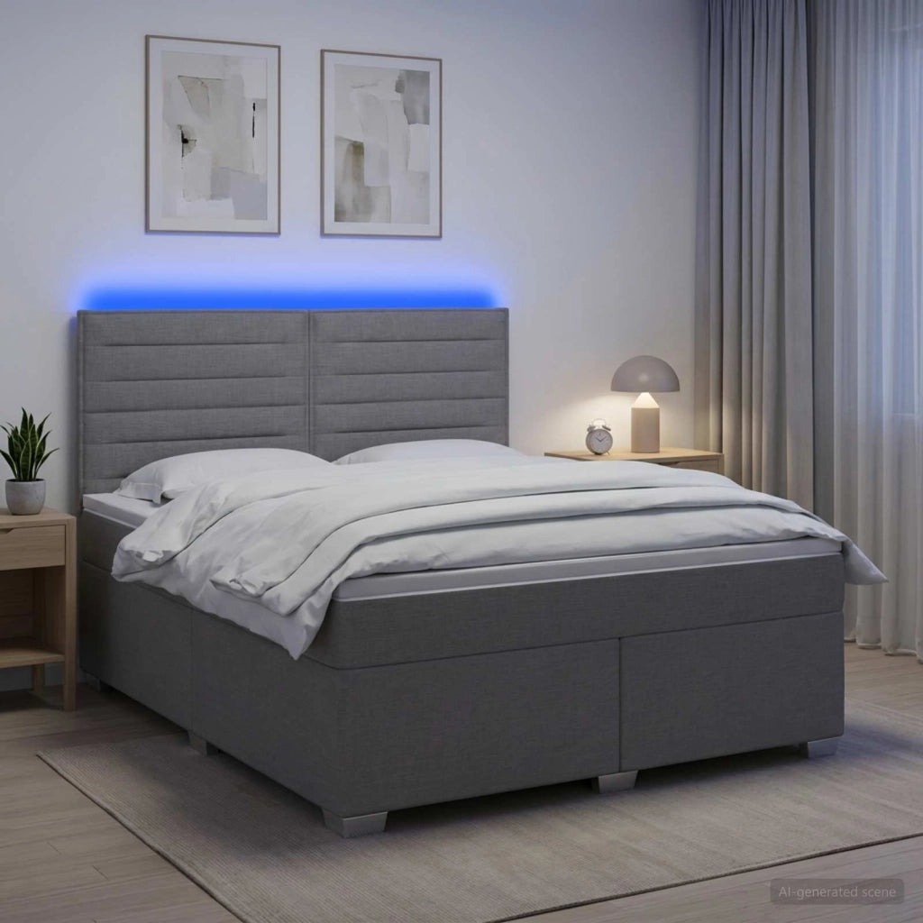 Letto box spring con materasso Grigio Chiaro 180 x 200 cm 3454922