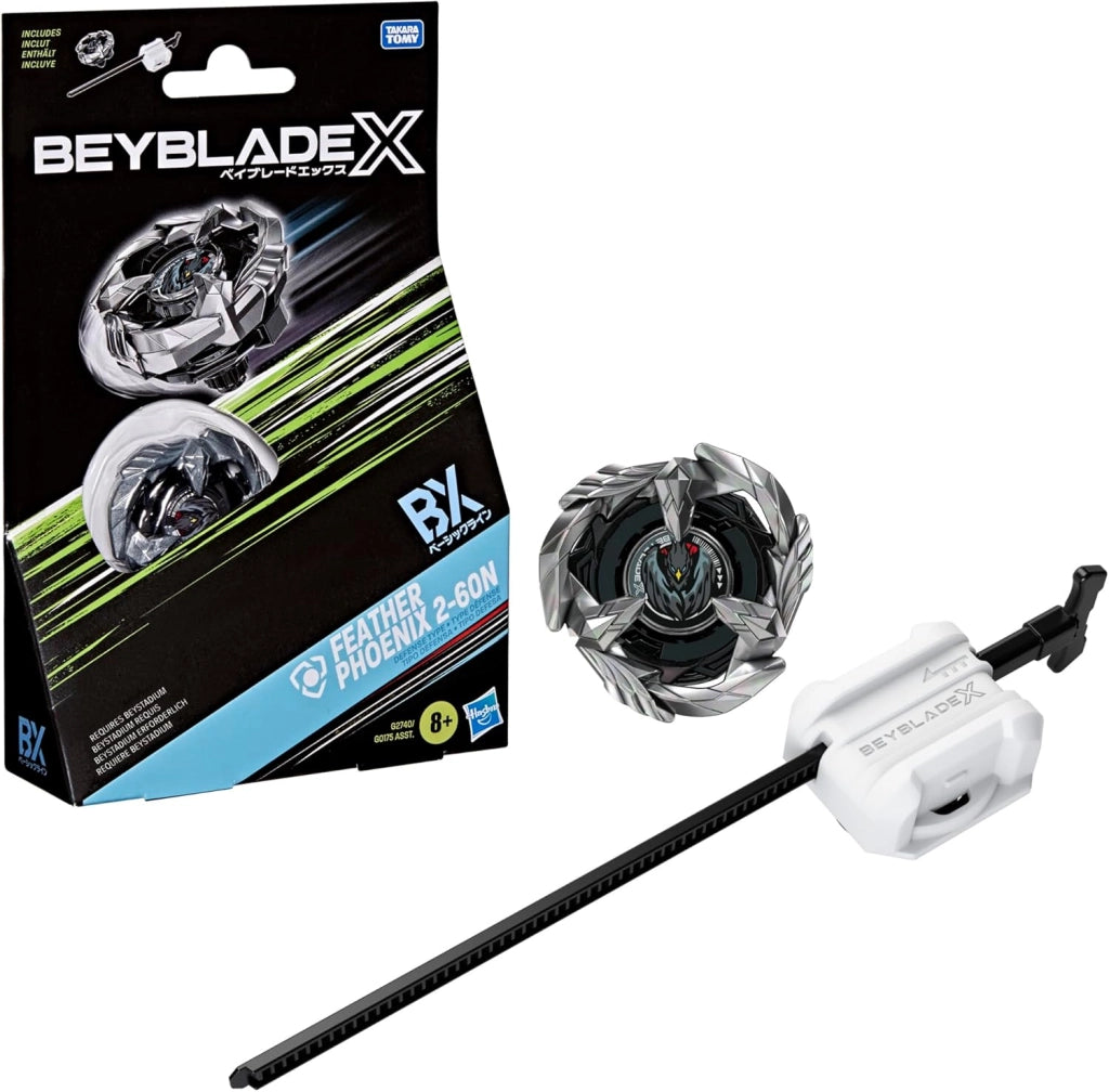 Beyblade X, Feather Phoenix 2-60N,Starter Pack, beyblade con lanciatore, Hasbro Eta 8+
