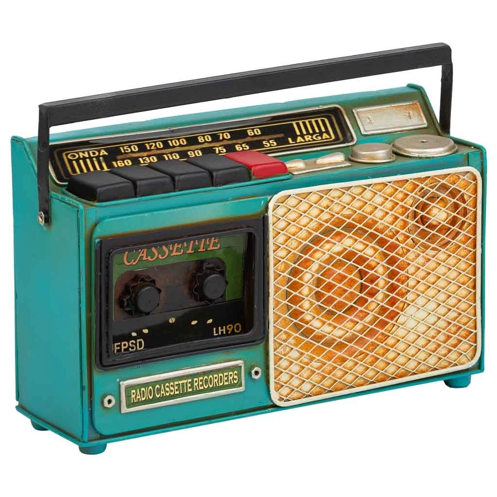 Radio metallo verde 23x17x7,5h