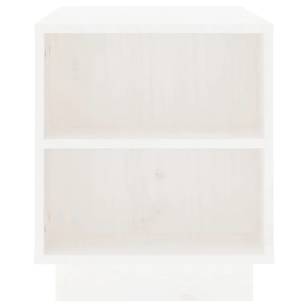 Mobile Porta TV Bianco 110x35x40,5 cm in Legno Massello di Pino 814410