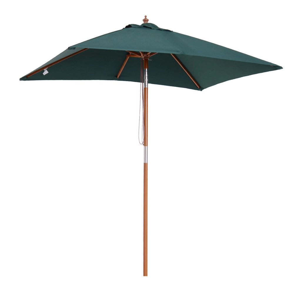 Ombrellone da Giardino Inclinabile ¨C Xylo ¨C 2x1.5m Legno Verde 6 Stecche