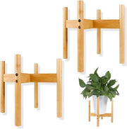Reggiserra per piante in legno di bambù, stile Mid-Century Moderne, capienza massima 25 cm, supporto per vasi 4.