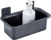 Plank da parete per bagno in ABS senza perforazione nero da applicare con adesivo per superfici liscie 23 x 8 x 22 cm
