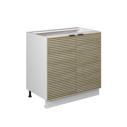 Mobile lavello cucina Fame-Line Pannello in quercia/Bianco 80 cm con ripiano, senza piano di lavoro Vicco