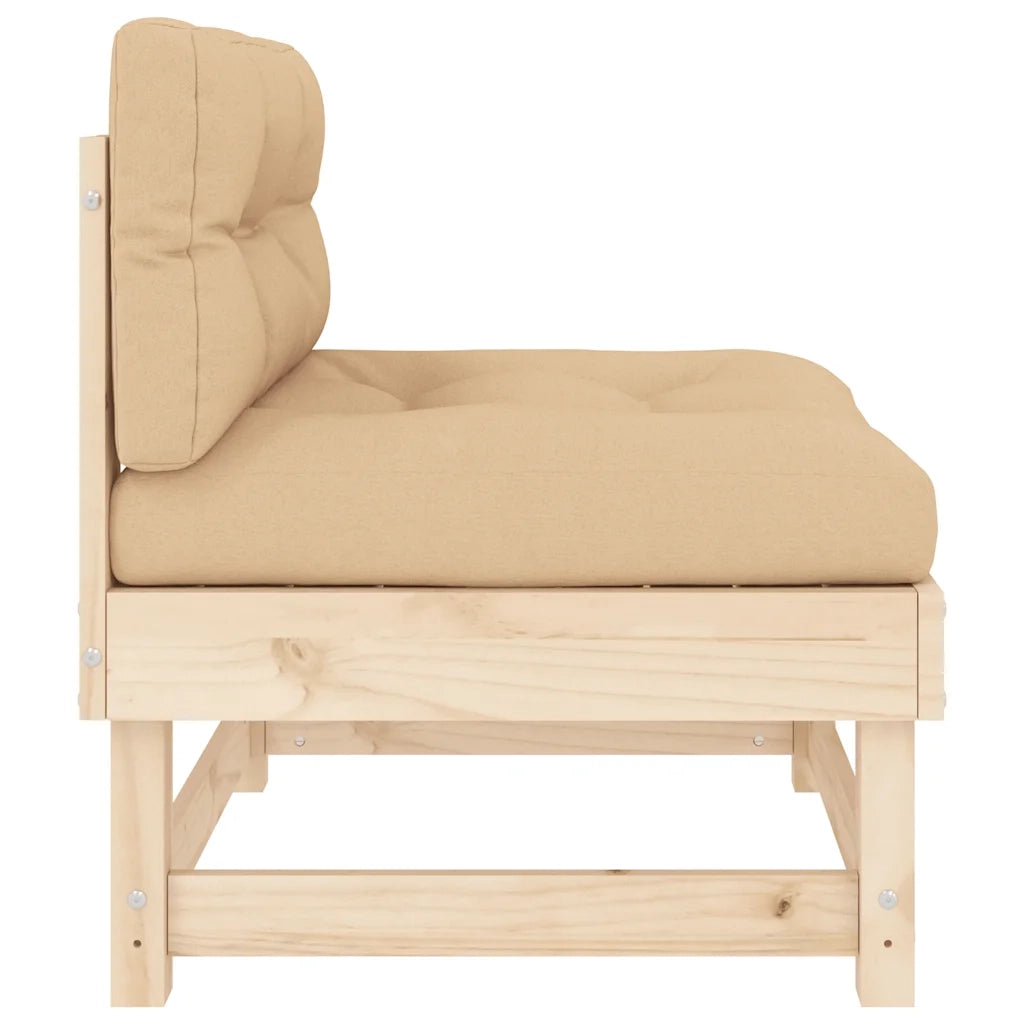 Divano Centrale con Cuscini-Sofa Modulare-Divanetto in Legno di Pino 429922