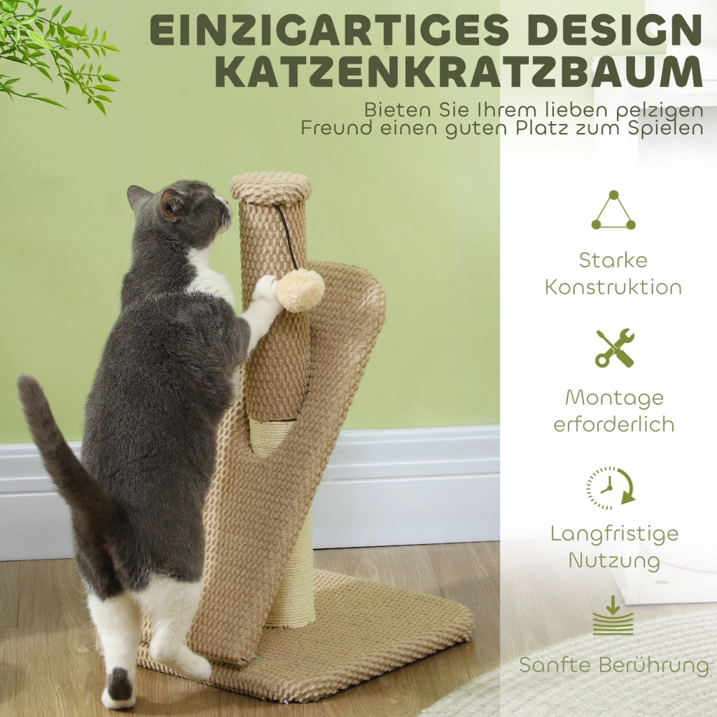 Tiragraffi per Gatti con Cuscino e Gioco ¨C Zephmum ¨C Beige 54 cm